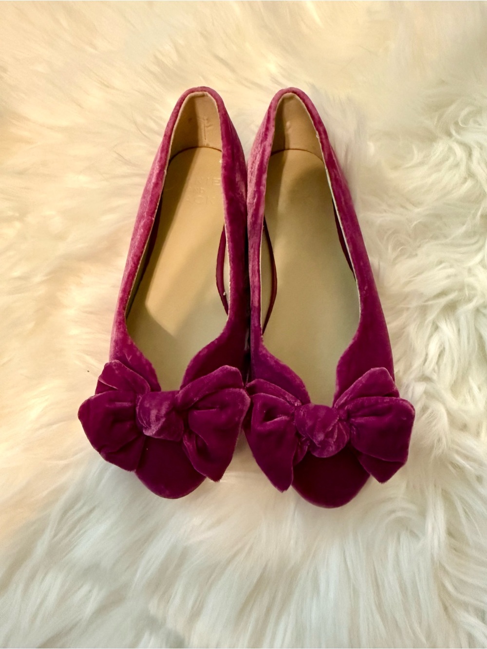 Janie and Jack Velvet Bow Ballet Flats Size 1